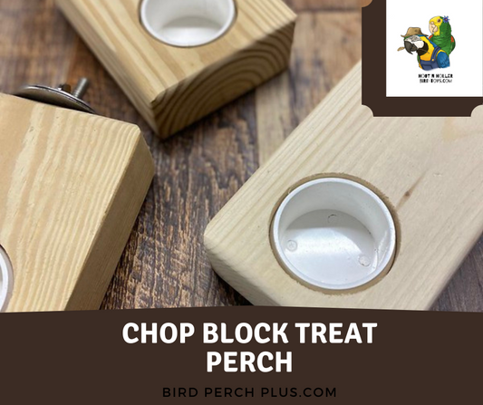 Food Bowl Platform Perch | Original Chop Block Parrot Feeder